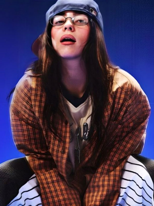 2024 Billie Eilish Color Studios Brown Plaid Shirt