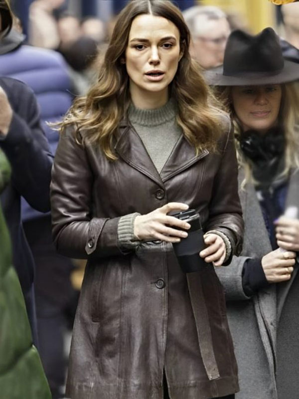 2024 Black Doves Helen Webb Brown Leather Coat