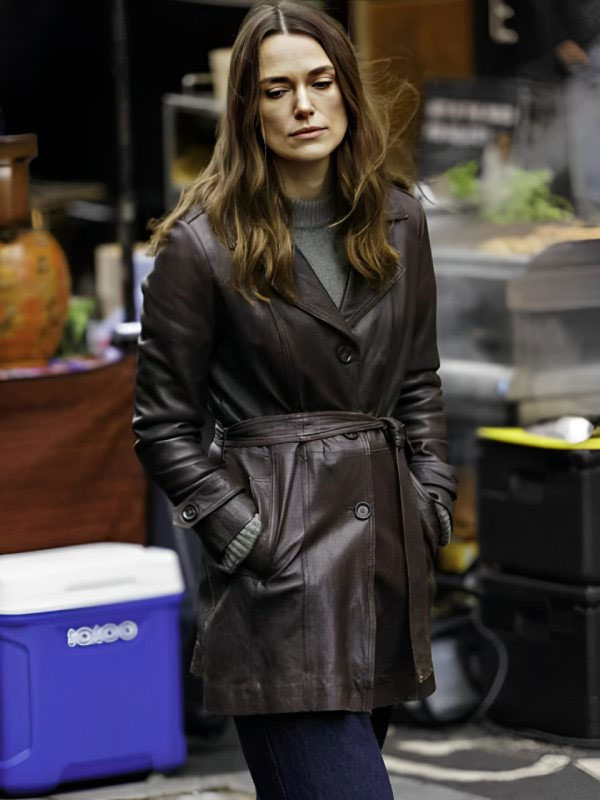 2024 Black Doves Helen Webb Brown Leather Coat
