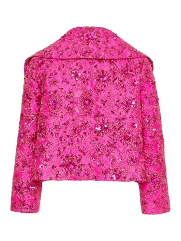 2024 Elsbeth S02 Carrie Preston Pink Beaded Cropped Jacket
