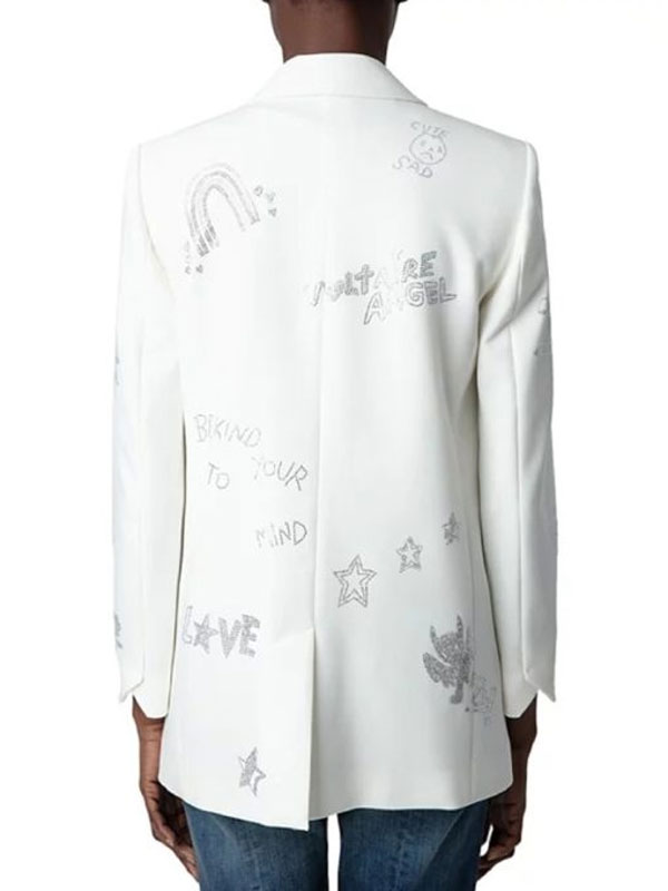 2024 Elsbeth S02 Ciara Renée White Embellished Blazer