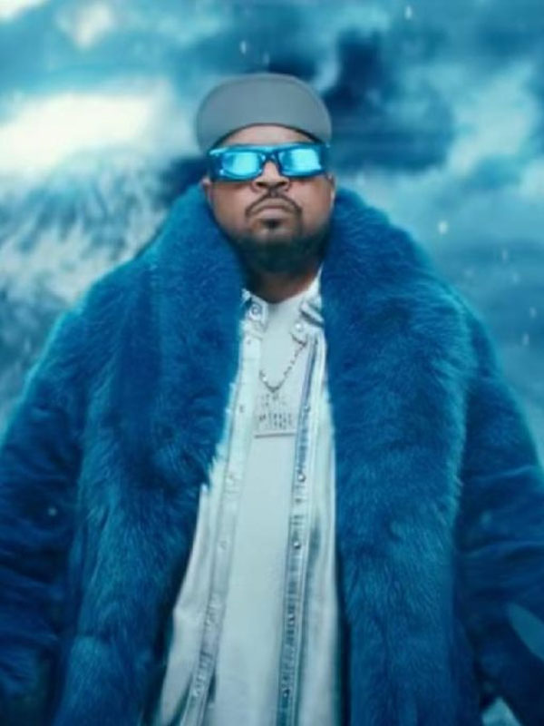 2024 Ice Cube Blue Fur Coat