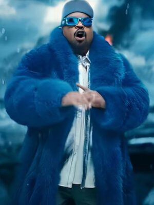 2024 Ice Cube Blue Fur Coat