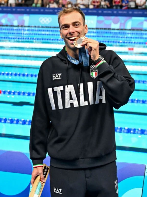 2024 Italy Olympic Black Fleece Pullover Hoodie