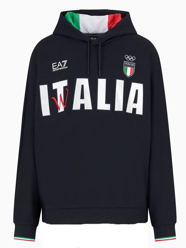 2024 Italy Olympic Black Fleece Pullover Hoodie