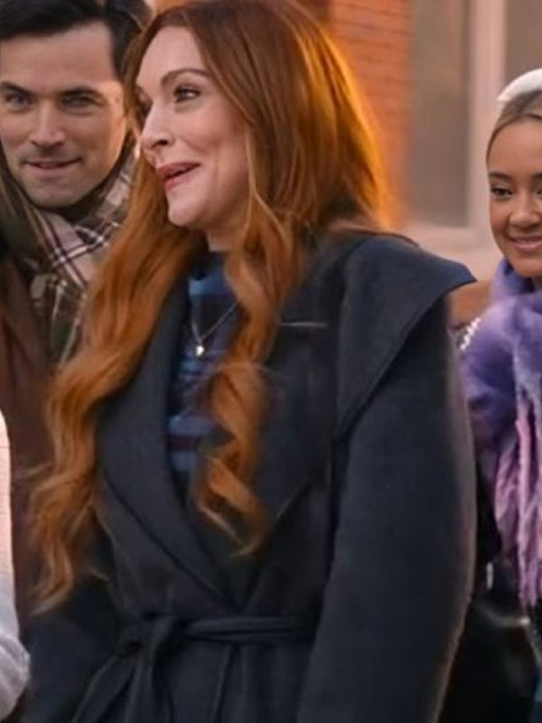 2024 Our Little Secret Lindsay Lohan Black Wool Coat