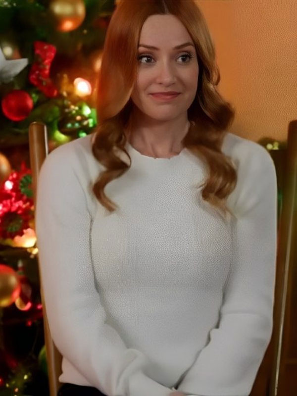 2024 Twas the Text Before Christmas Merritt Patterson White Sweater