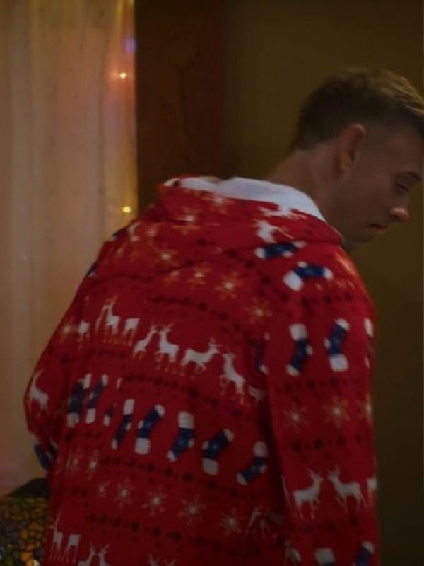 A Christmas Less Traveled Eric Christmas Red Fleece Jumpsuit