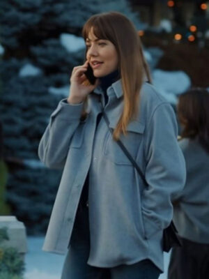 A Novel Noel 2024 Julie Gonzalo Blue Wool Jacket