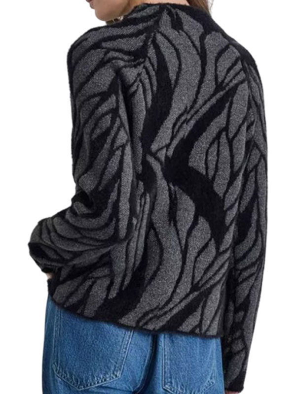 Abbott Elementary S04 Abstract Print Black Knitted Sweater