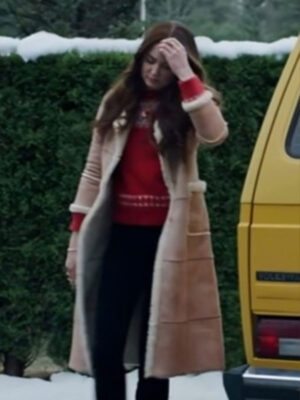 All I Need For Christmas 2024 Mallory Jansen Pink Shearling Coat