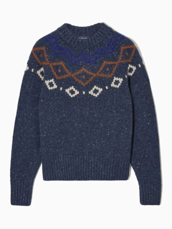 Ana Polvorosa The Last Night At Tremore Beach  Blue Fair Isle Sweater