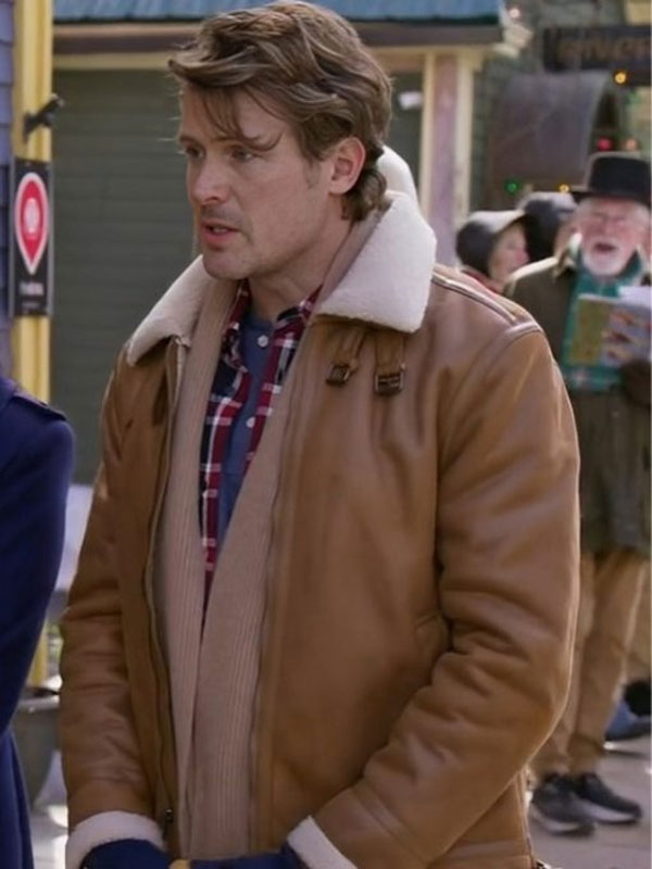 Believe In Christmas John Reardon Brown Leather Jacket