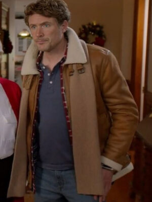 Believe In Christmas John Reardon Brown Leather Jacket