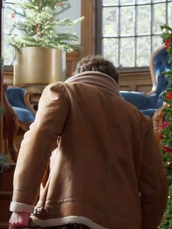 Believe In Christmas John Reardon Brown Leather Jacket