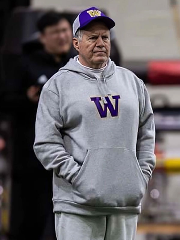Bill Belichick Washington Huskies Grey Hoodie