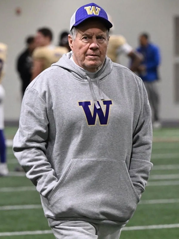 Bill Belichick Washington Huskies Grey Hoodie