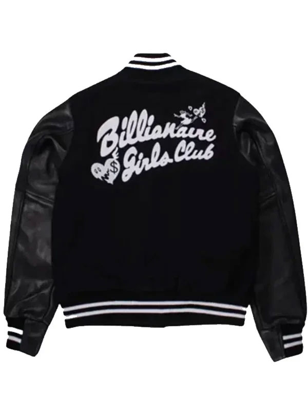 Billionaire Girls Club Holiday Black Varsity Jacket
