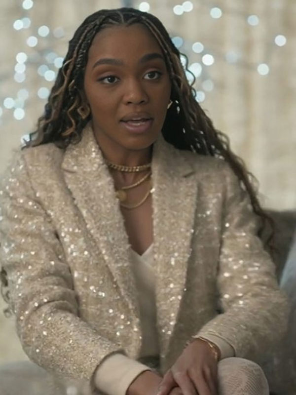 Brewster’s Millions Christmas 2024 China Anne McClain Sequin Blazer