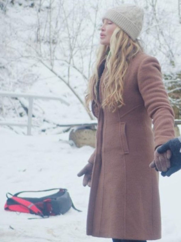 Caprice Bourret A European Christmas Brown Trench Wool Coat