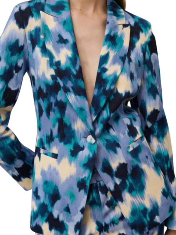 Carrie Preston Elsbeth S02 Blue Printed Blazer