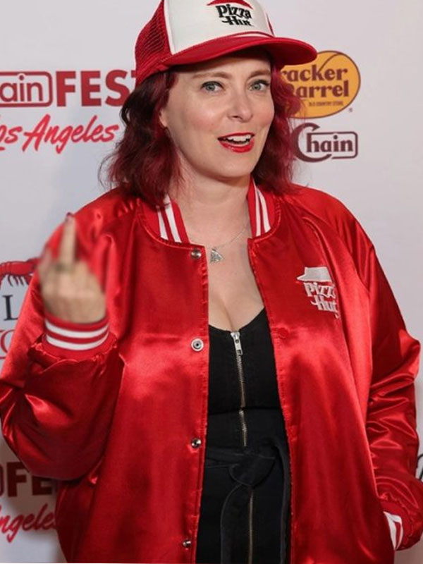 ChainFEST Rachel Bloom Red Bomber Jacket