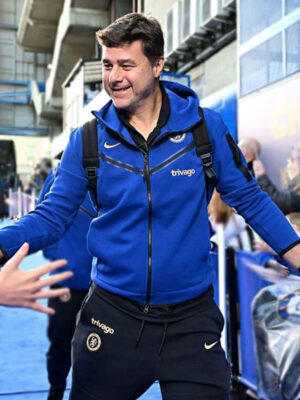 Chelsea FC Windrunner Tech Blue Fleece Zip-Up Hoodie
