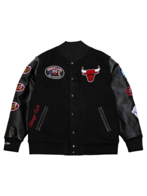 Chicago Bulls Black Out Collection Black Varsity Jacket