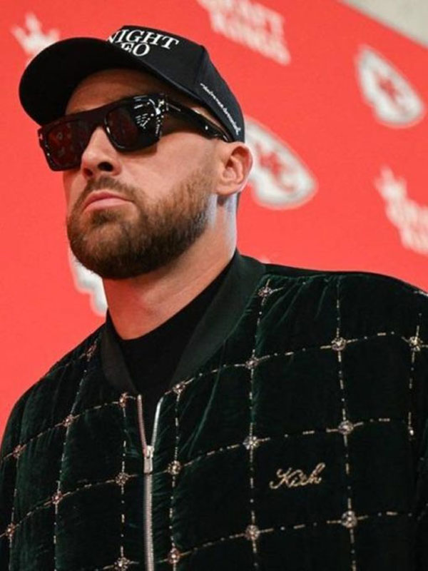 Chiefs Game Travis Kelce Green Bomber Jacket