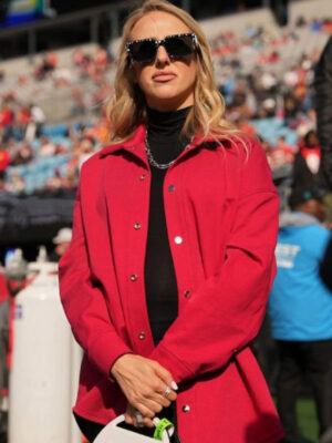 Chiefs vs Panthers Brittany Mahomes Red Cotton Jacket
