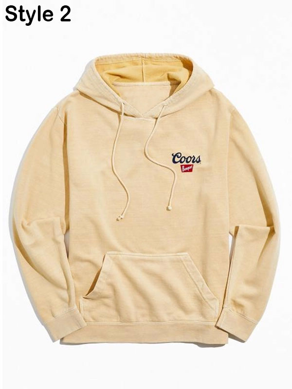 Coors Banquet Oversized Begie Pullover Hoodie