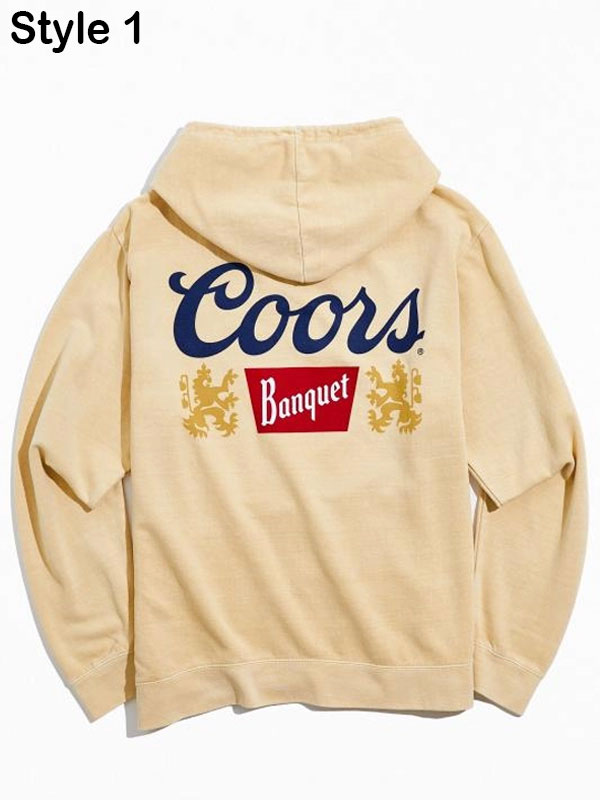 Coors Banquet Oversized Begie Pullover Hoodie