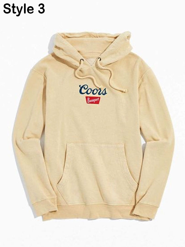 Coors Banquet Oversized Begie Pullover Hoodie