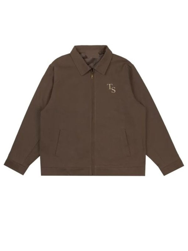 coustic Piano Work Brown Zipper Cotton  Jacket