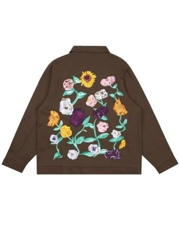 coustic Piano Work Brown Zipper Cotton  Jacket