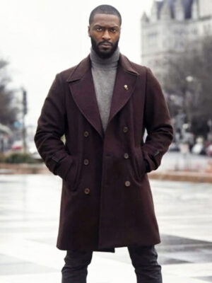 Cross 2024 Aldis Hodge Maroon Wool Coat
