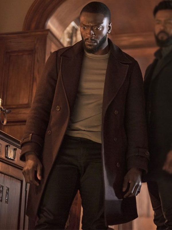 Cross 2024 Aldis Hodge Maroon Wool Coat