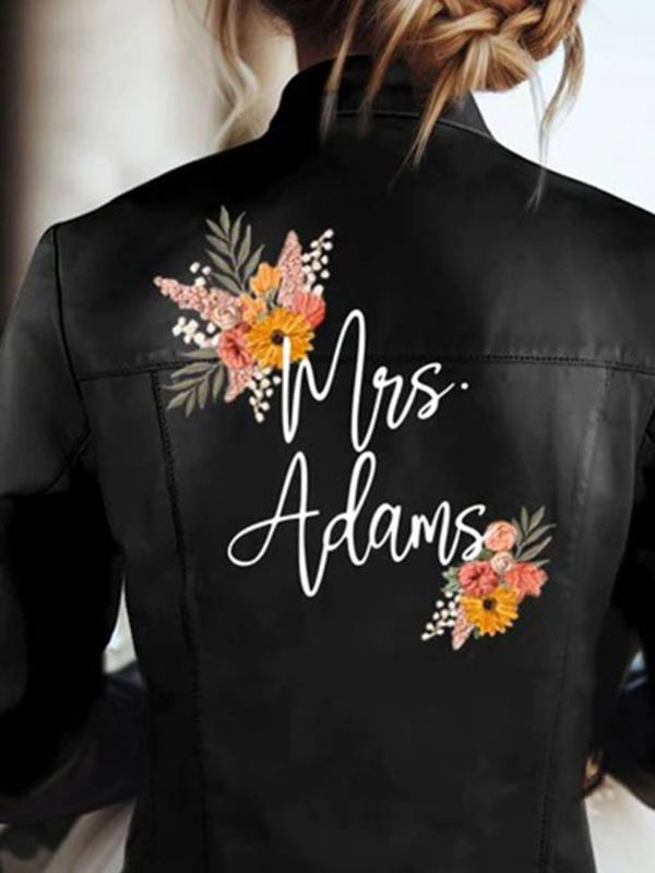 Custom Black Leather Zipper Jacket