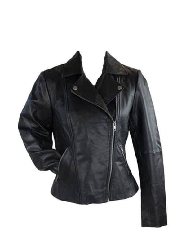 Custom Black Leather Zipper Jacket
