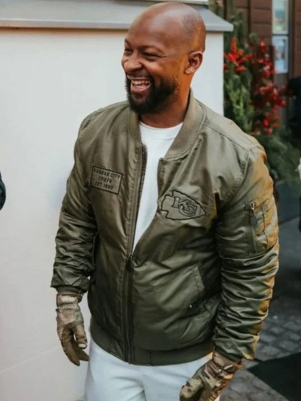 Dante Hall Kansas City Chiefs Military Green Bomber Jacket