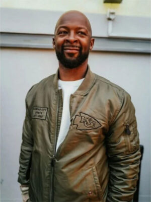 Dante Hall Kansas City Chiefs Military Green Bomber Jacket
