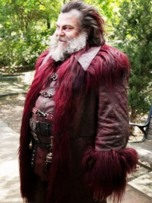 Dear Santa 2024 Jack Black Maroon Leather Coat