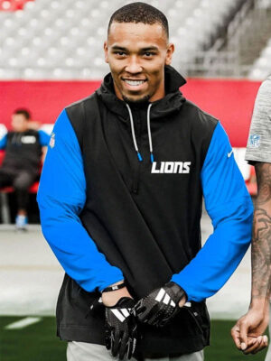 Detroit Lions Sideline Pre-Game Half-Zipper Hoodie Jacket
