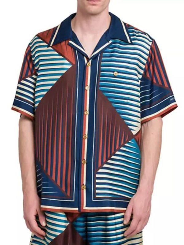 Doctor Odyssey S01 Short Sleeves Striped Cotton T-Shirt