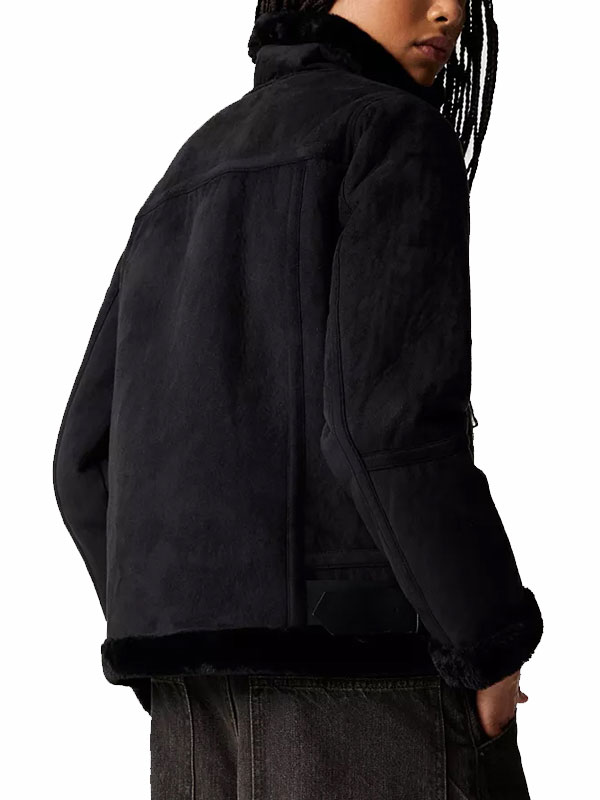 Double-faced - Lagana jakna Black Zipper leather jacket