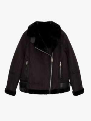 Double-faced - Lagana jakna Black Zipper leather jacket