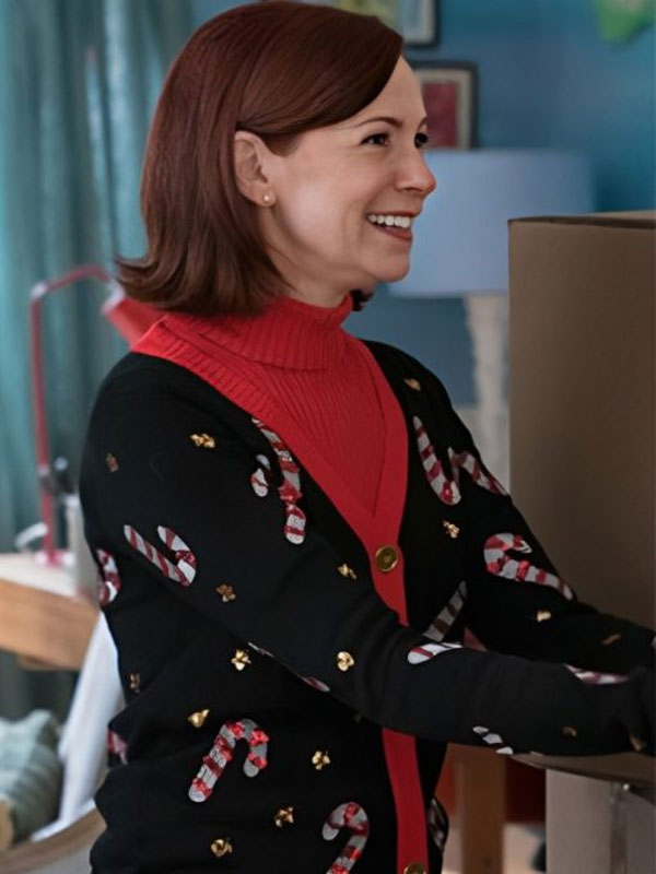 Elsbeth Carrie Preston Candy Cane XMAS Fleece Cardigan