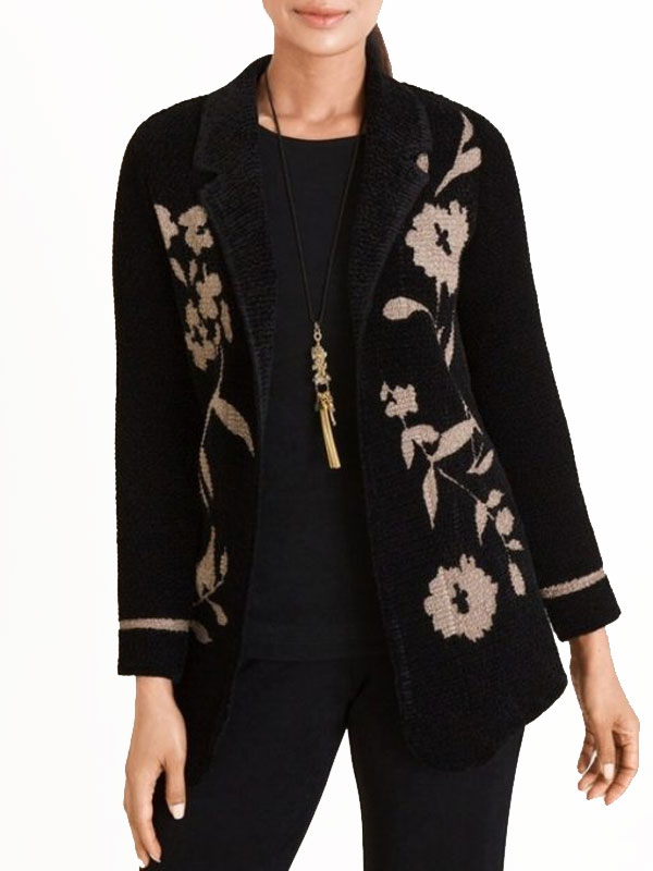 Elsbeth S02 Micheal Ivan Carrier Floral Black Wool Jacket