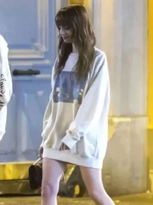 Emily in Paris S04 Emily Cooper White Pullover Sweatshirt