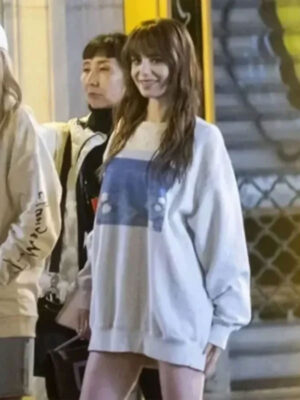 Emily in Paris S04 Emily Cooper White Pullover Sweatshirt